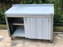 Paslanmaz Çelik Krom Sürgü Kapak Çalışma Tezgahı 60x60x85 Cm.